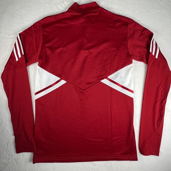 Adidas Activewear Top Mens Small Red 1/4 Zip High Neck Long Sleeve - Picture 7 of 9